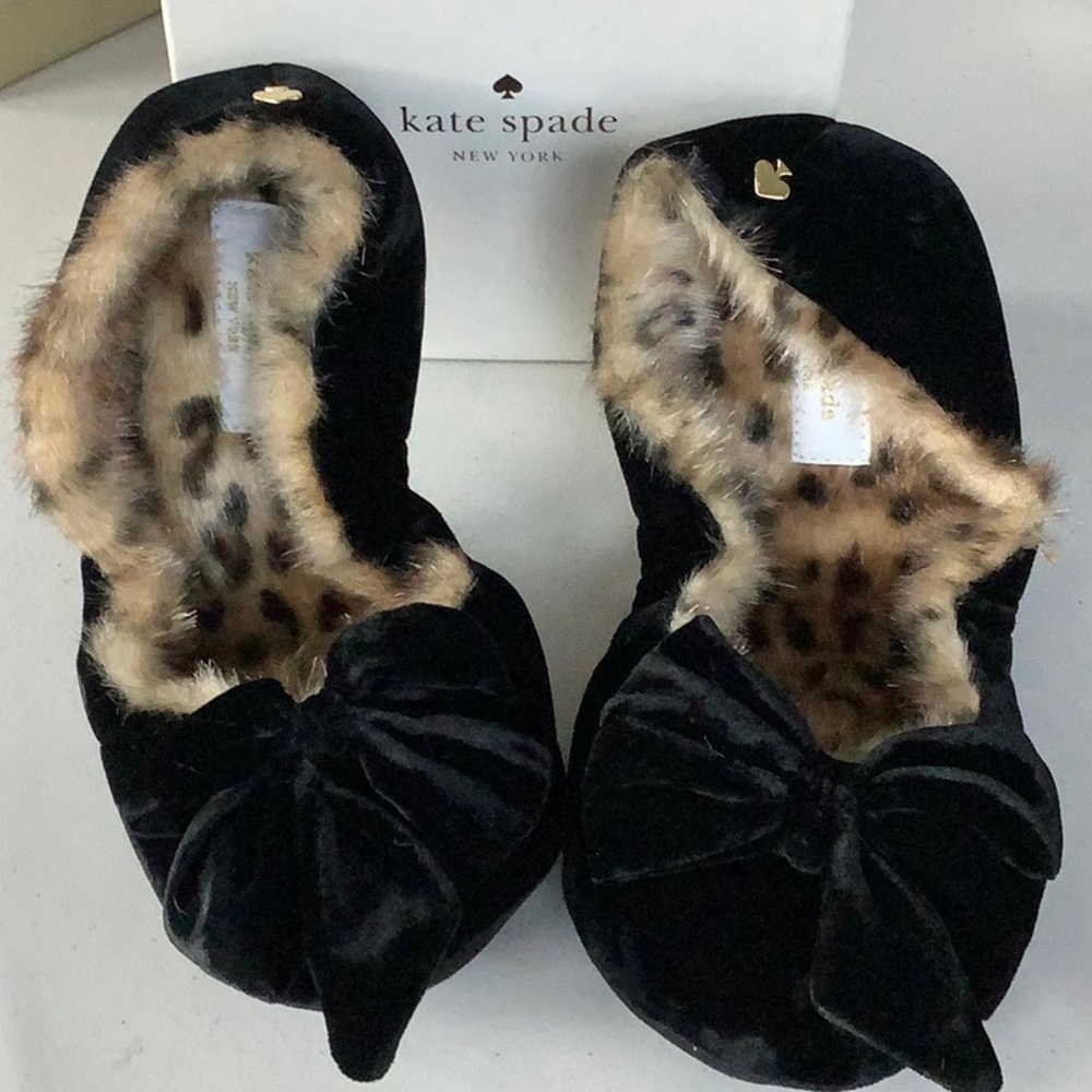 Kate Spade Scarlett Black Velvet Slippers - Picture 2 of 10